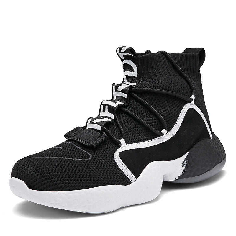 Men's High-Top Basketball Shoes - Breathable Fashion Sneakers