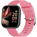Compatible for FITVII Smart Watch Bands 20mm 22mm Breathable Nylon Woven Fabric Replacement Accessory Strap Compatible for FITVII HM57 HM78 HM68 HM21 H56 H86 Smart Watch Fitness Tracker (Pink 22mm size band)