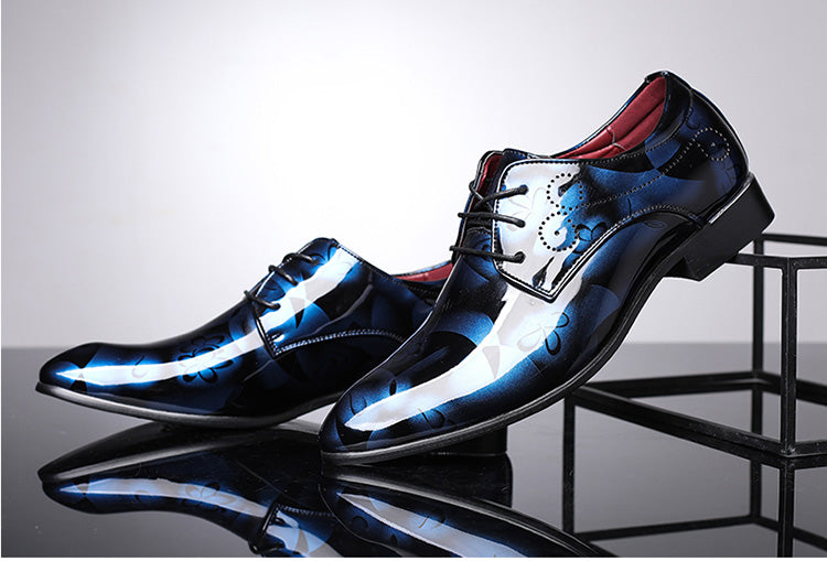 Trendy Men's Pointed Leather Shoes for Barbers