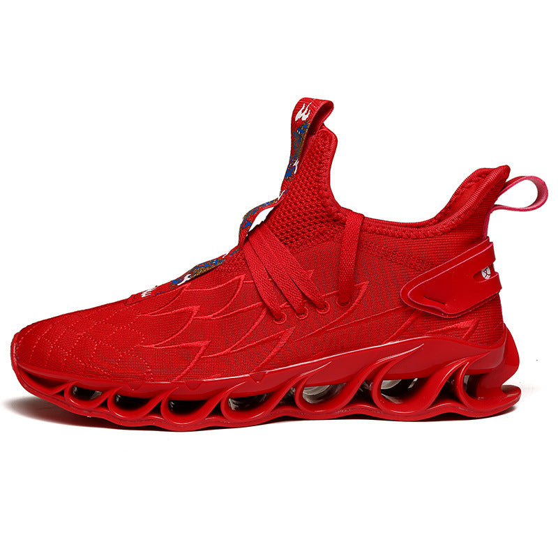 Versatile Fire Dragon Sole Sneakers - Casual White Shoes