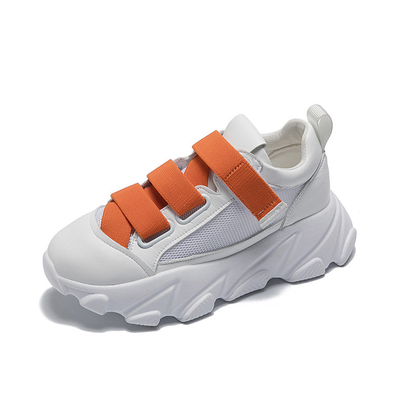 Velcro Platform Sneakers, Dad Shoes, White Casual Shoes