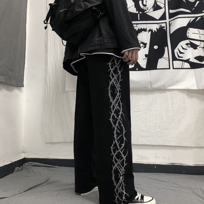 Korean Style Loose Fit Wide Leg Sports Pants