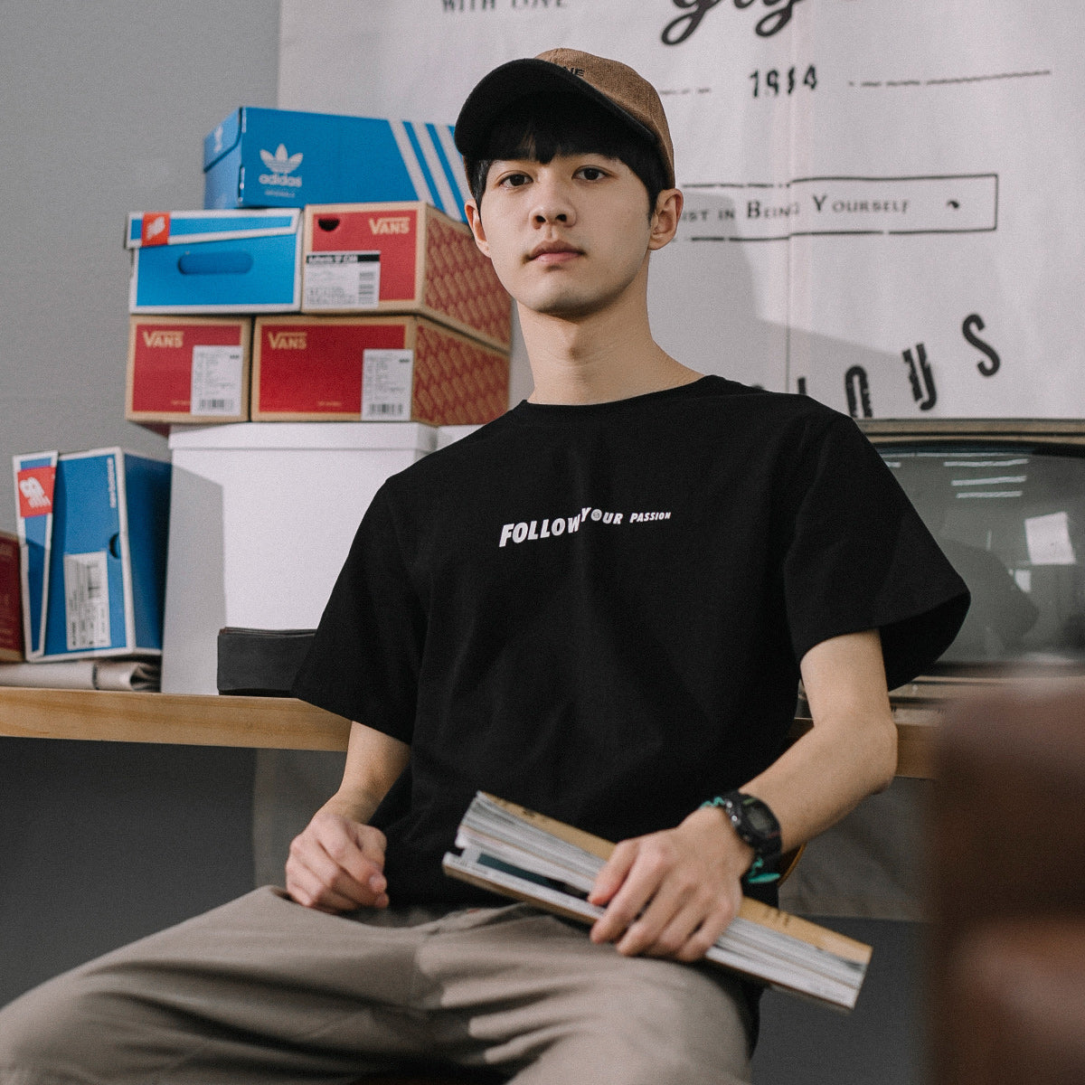 Men's Summer Cotton Crew Neck Printed T-Shirt