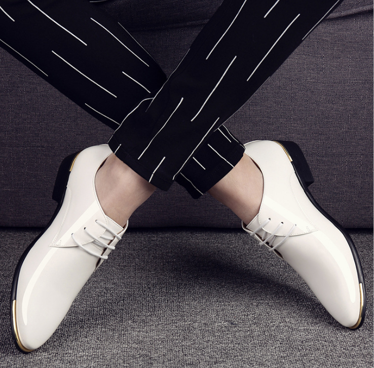 Men's Business Leather Shoes - Casual British Lace-Ups