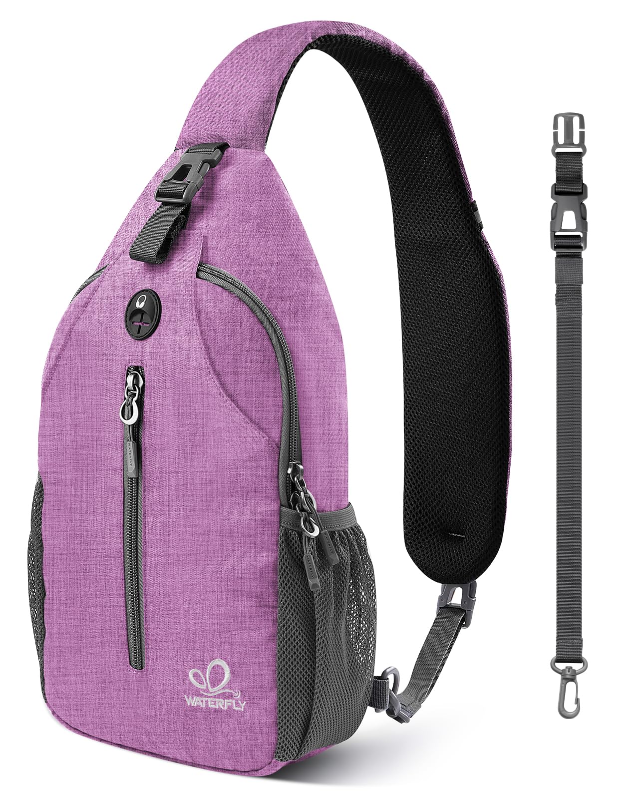 WATERFLY Small Hiking Sling Backpack: Crossbody Sling Bag Chest Bag Daypack for Women with Skin-Friendly Shoulder Strap
