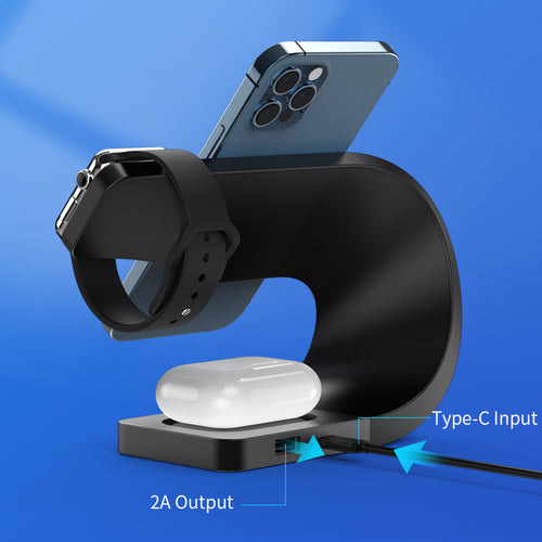 3 in 1 Magnetic Wireless Charger Stand for iPhone & AirPods