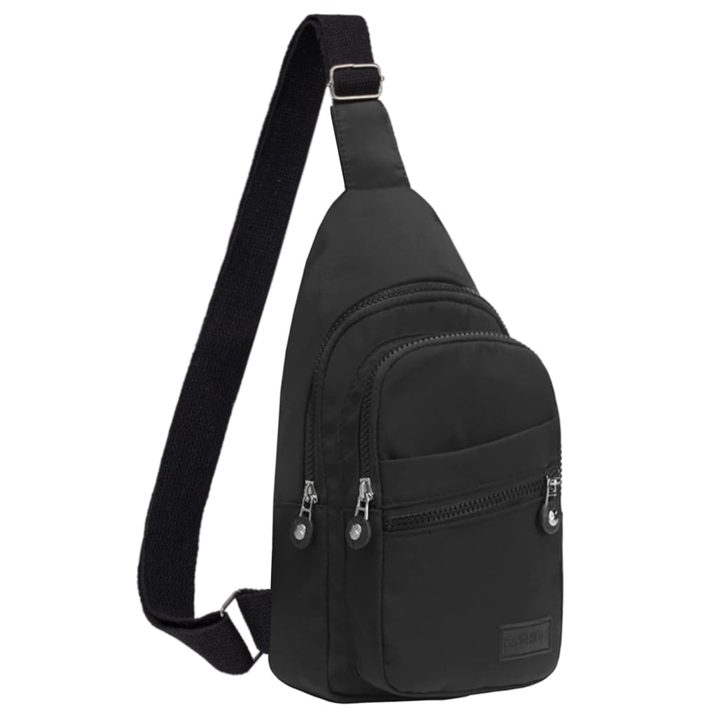 Small Sling Bag Crossbody Sling Backpack for Women Chest Bag Daypack Fanny Pack Cross Body Bag for Hiking Traveling Outdoors - Black