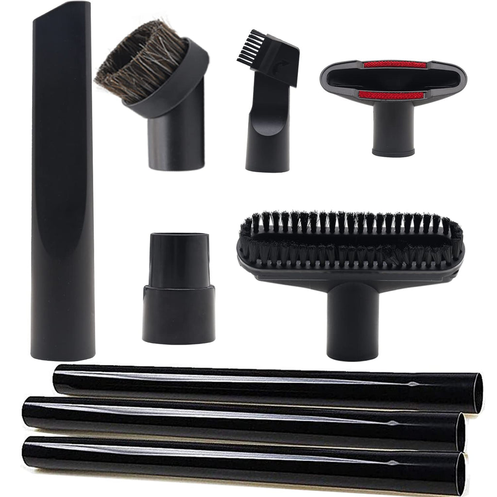 9 Pcs Vacuum Attachments Fit for Shop Vac Accessories 1 1/4" - 3 Pcs Vacuum Extension Wand 1 1/4 inch (32 mm) & 1 3/8 inch (35 mm) Vacuum Hose Adapter 1 1/4 inch Vacuum Cleaner Accessories Brush Kit