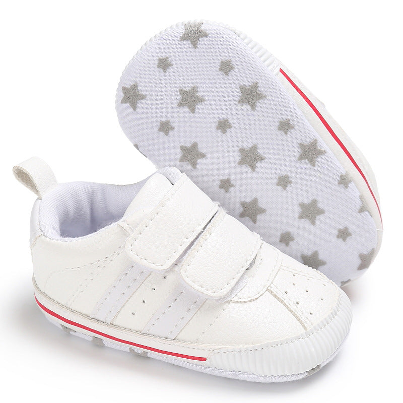 Baby Velcro White Sneakers - Soft Sole Toddler Shoes