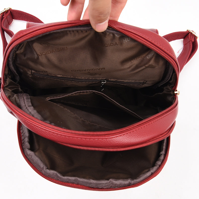 Fashion Leather Backpack for Women - Travel & School Use