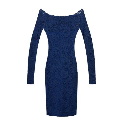 Lace Bodycon Dress with Off-Shoulder Design