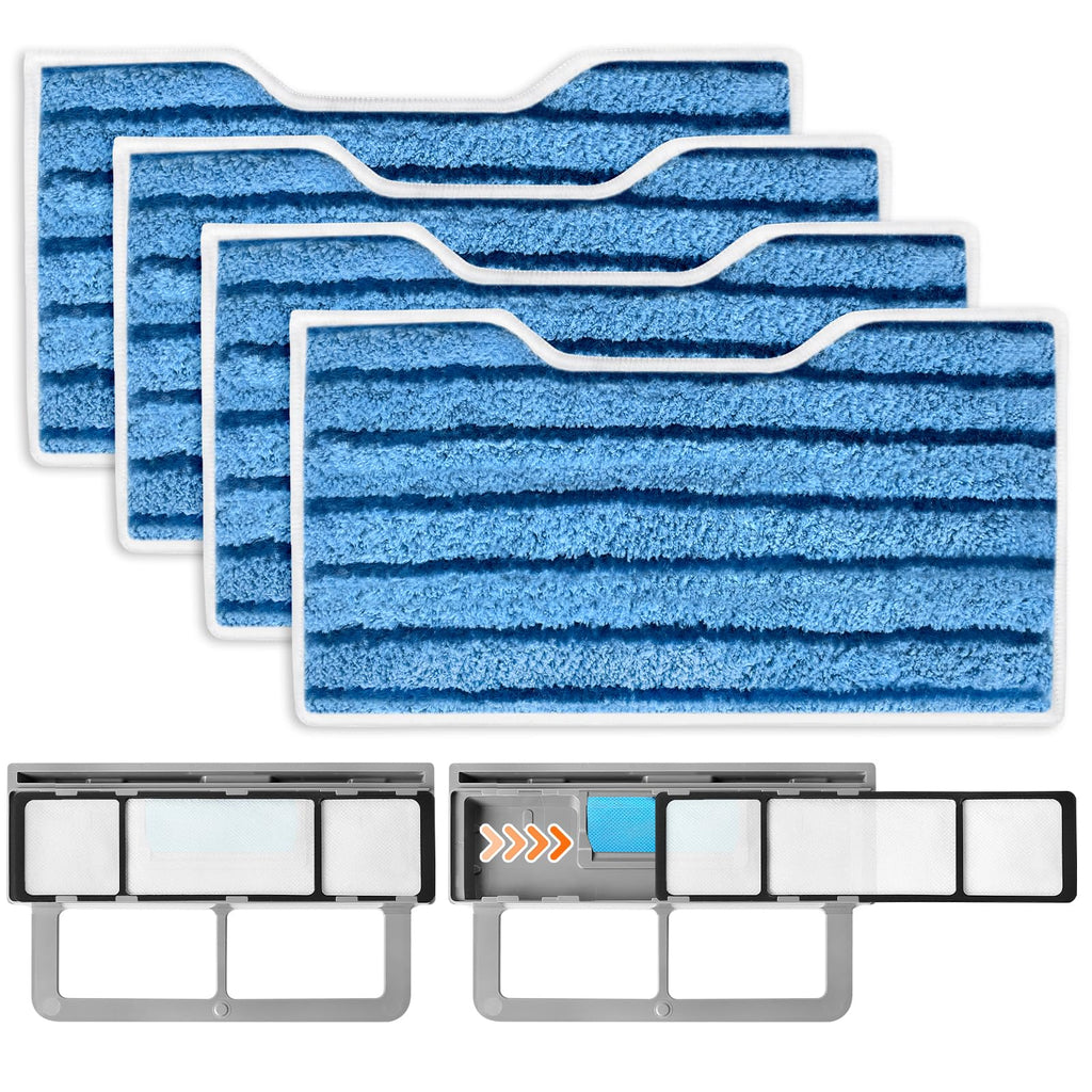 MyKEEPOW Reusable Mop Pads for Shark Vacmop Replacement Pads Vac Mop Pads Refills for VM252 VM251 VM200 VM200C VM190 VM252C QM250 VM250 VC205 Vacuum Mops Floor Cleaning 1+2+4 Pack
