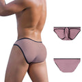 Meshal Mens Cotton Low Rise Briefs Soft Breathable Bulge Pouch Sexy Underwear (PinkXXL)