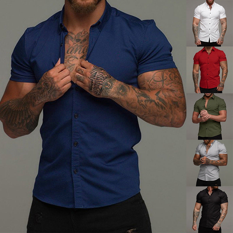 Men's Muscle Fit Short Sleeve Polo Shirt - Casual Stretch