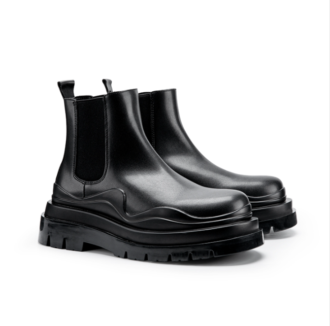 Green High-Top Martin Boots with Thick Velvet Sole