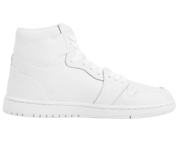 Customizable White High-top Lace-up Basketball Sneakers