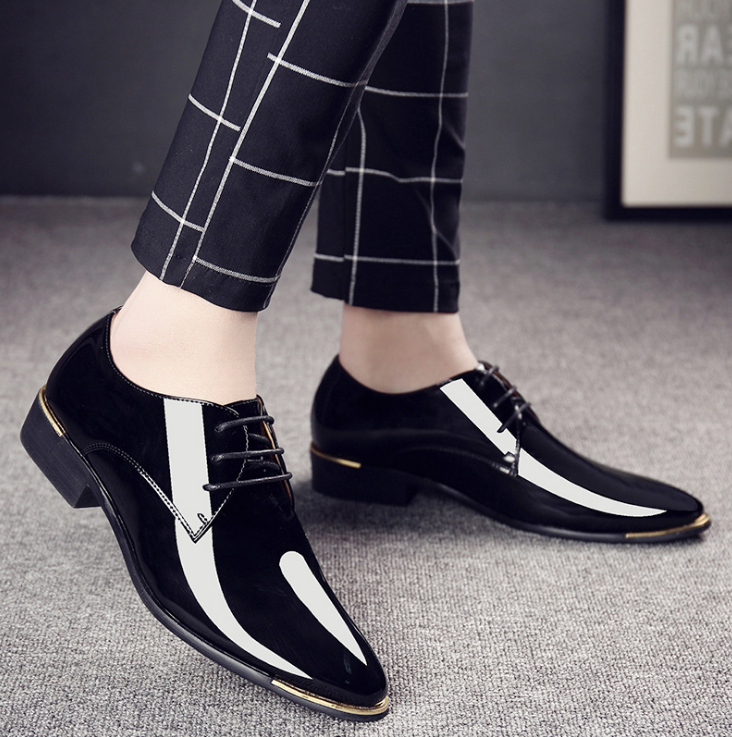 Men's Business Leather Shoes - Casual British Lace-Ups