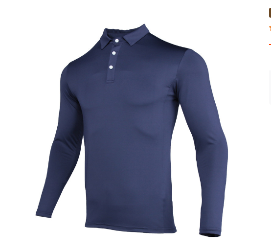 Men's Athletic Long Sleeve Polo Shirt - Quick Dry Fitness
