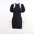 Cutout Off Shoulder Puff Sleeve Dress