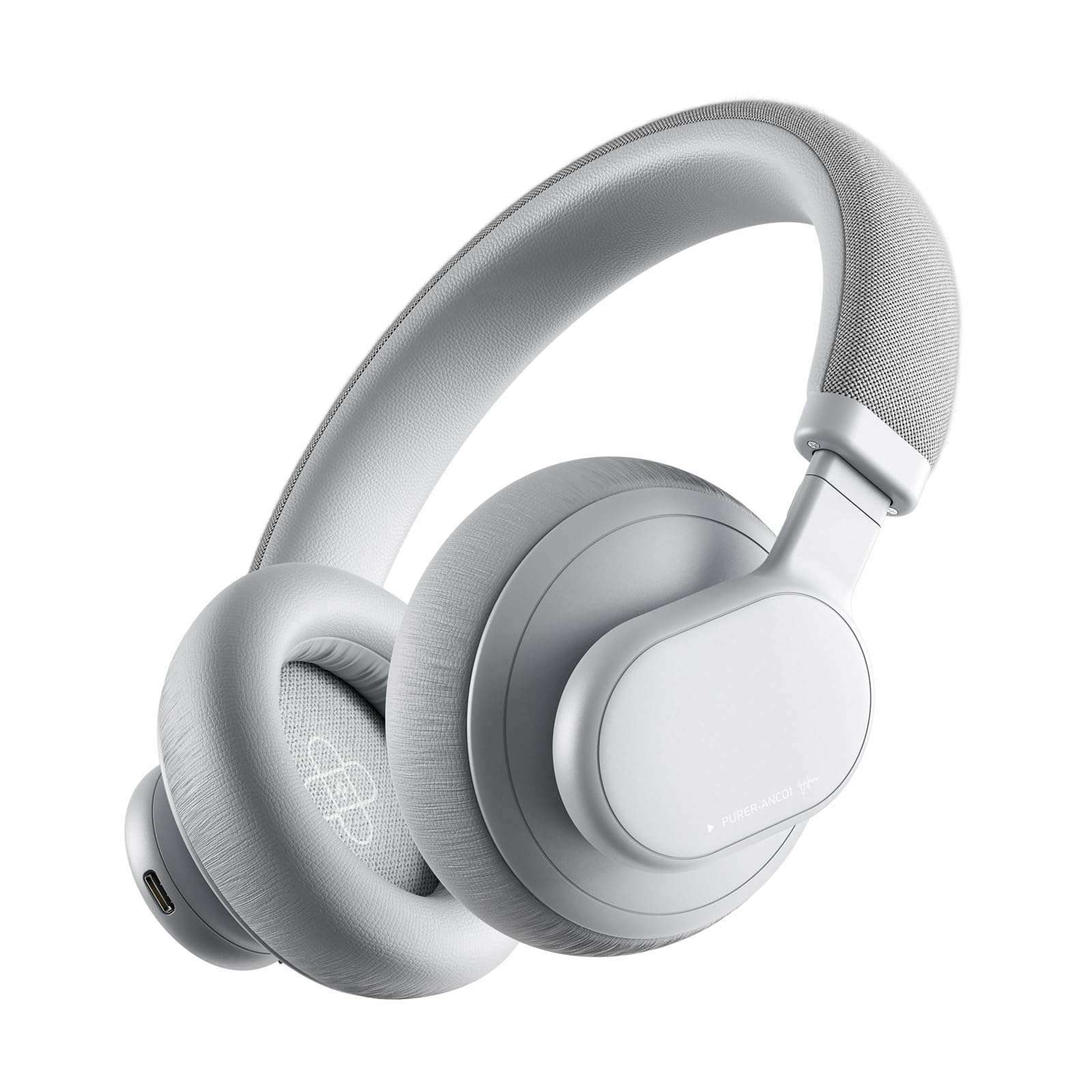 FINGERTIME Active Noise Cancelling Headphones Wireless Over Ear Bluetooth Headphones with Microphone 40H Playtime Comfortable FitBluetooth 5.3Silver