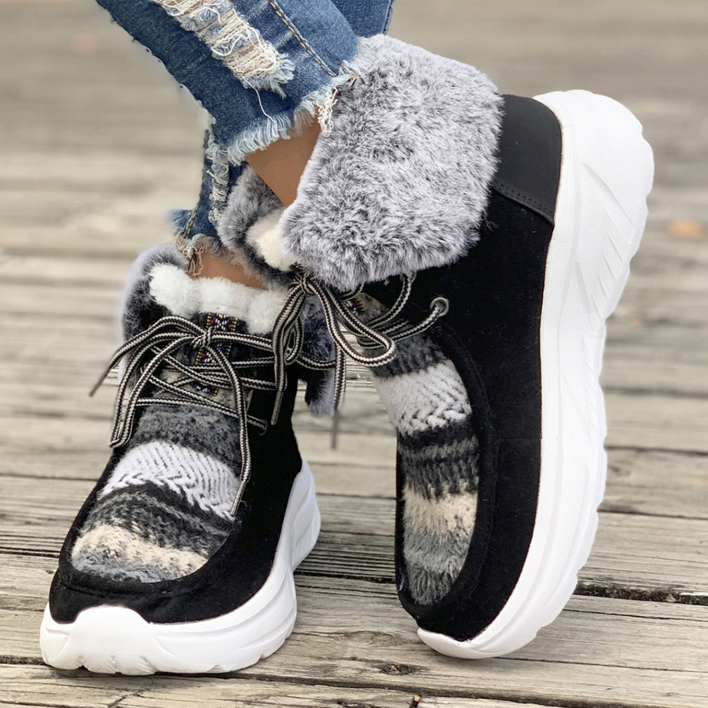 Winter Thick Sole Women's Snow Boots with Fur Lining