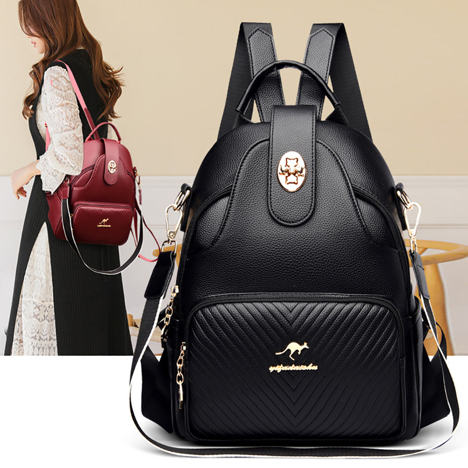 High-Quality Leather Women’s Casual Backpack for Travel