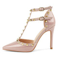 HECATER Ankle Strap Heels for Women Stilettos Pumps 208-Nude 7.5 US