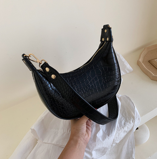 Vintage French Crocodile Pattern Handbag for Women
