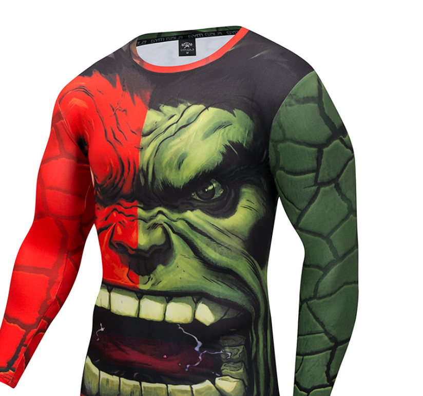 D Printed Long Sleeve Green Giant Men's Dry Fit T-Shirt