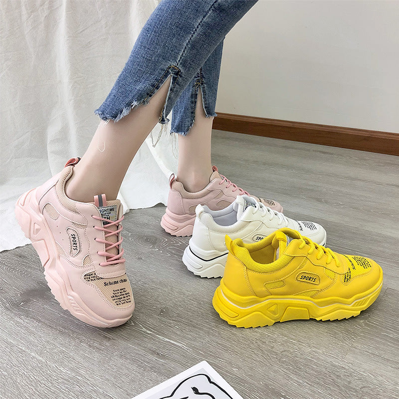 Korean Style Women's Platform Casual Dad Sneakers