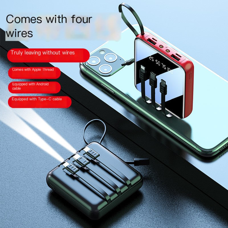 Mini Power Bank 20000mAh with Built-in Cable