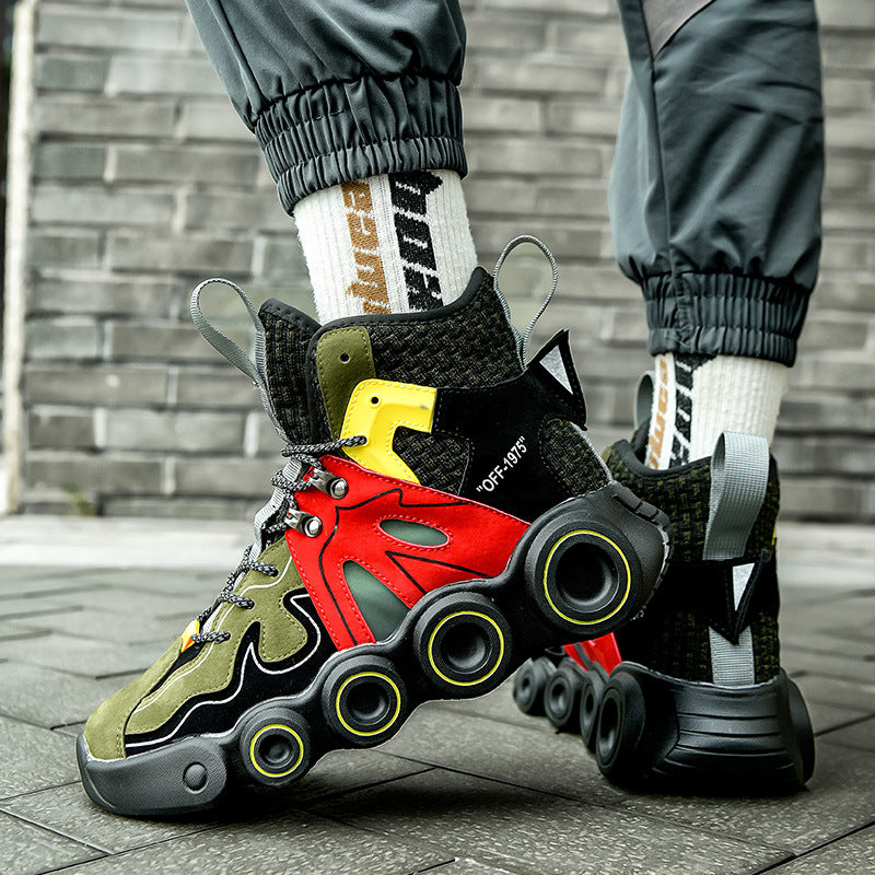 Men's High-Top Thick Sole Dad Sneakers 2023 Trend