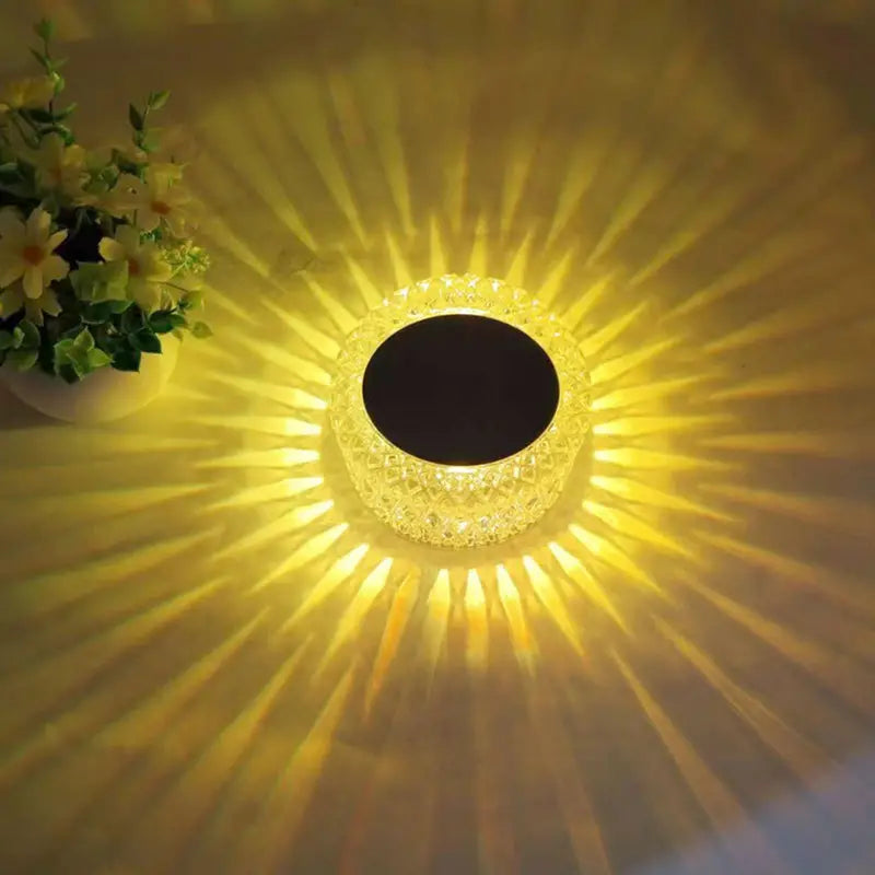 16-Color LED Crystal Table Lamp with Remote & Touch