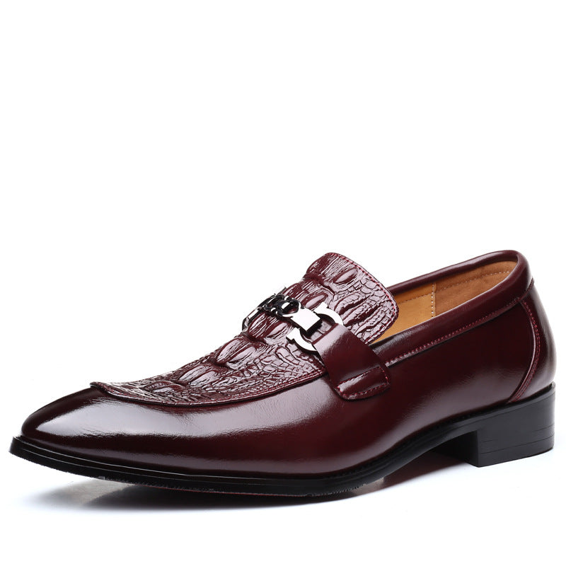Men's Casual Pointed Toe Leather Shoes - British Fashion