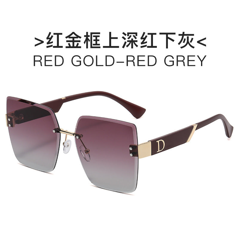 Fashionable Frameless Sunglasses for Women - Oversized