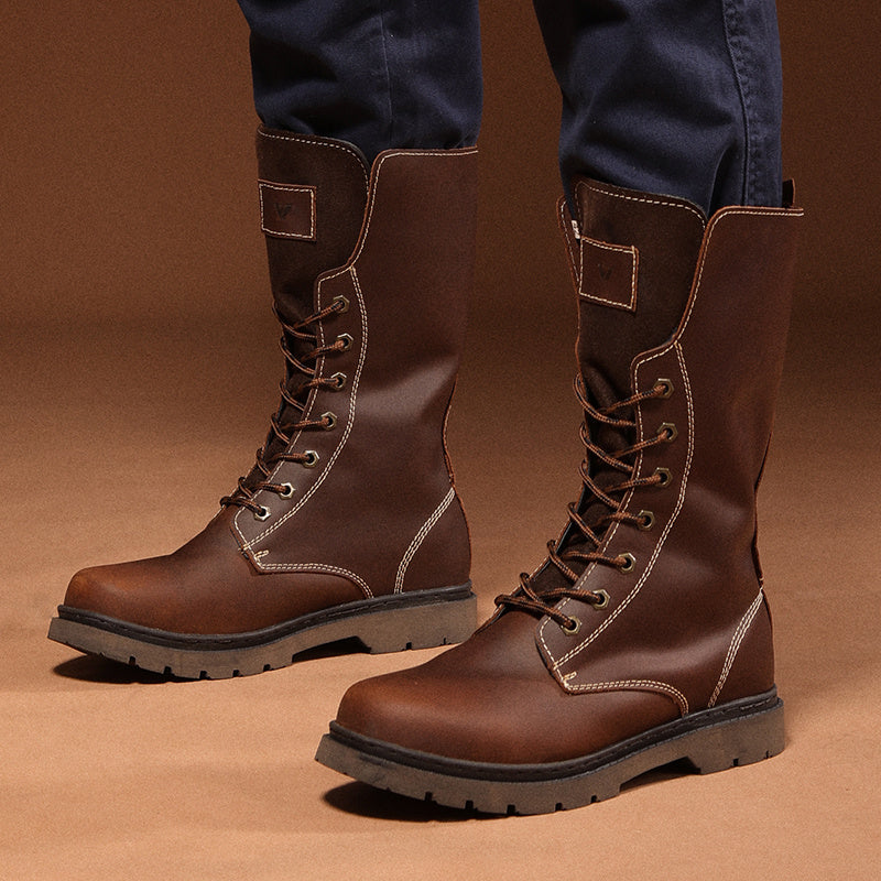 Men's Waterproof Leather Martin Hiking and Combat Boots