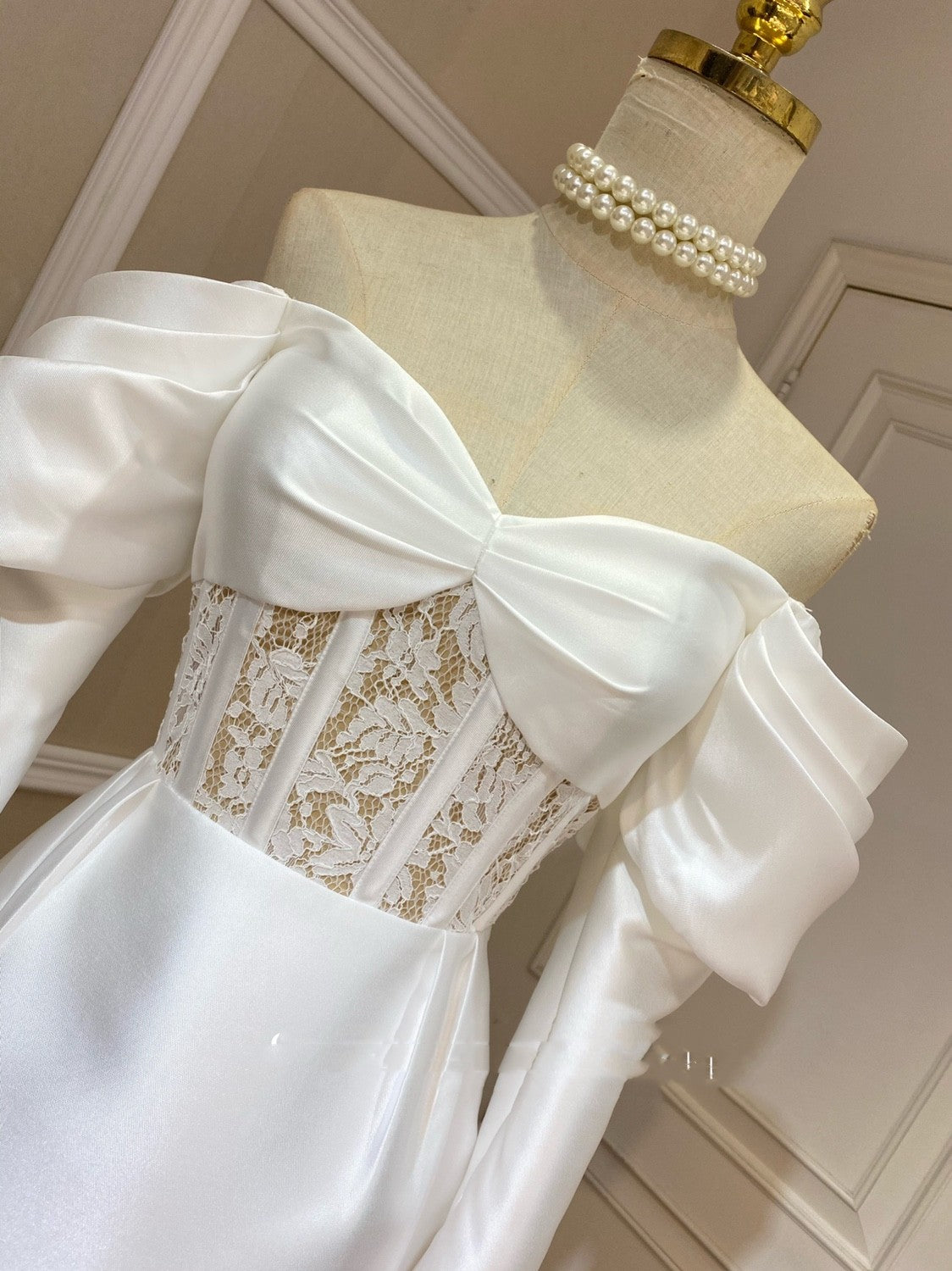 Off Shoulder Bubble Sleeve Bow Dress