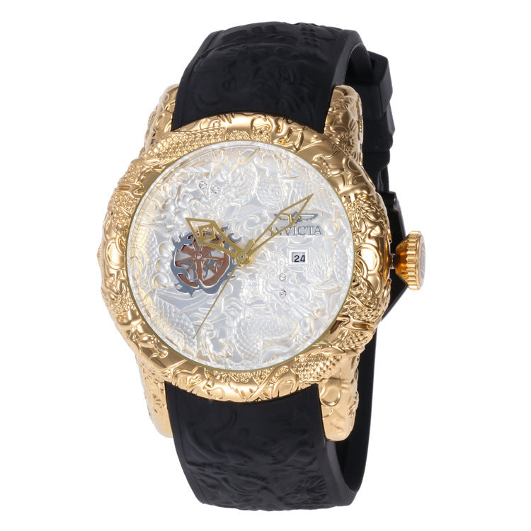 Invicta Men's Quartz Watch with Steel Band and Large Dial
