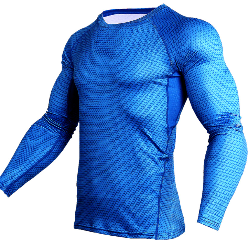 Men's 3D Printed Long Sleeve Workout T-Shirt