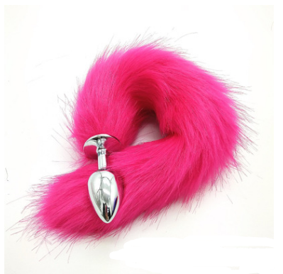Multicolor Faux Fox Tail Metal Anal Plug Adult Toy