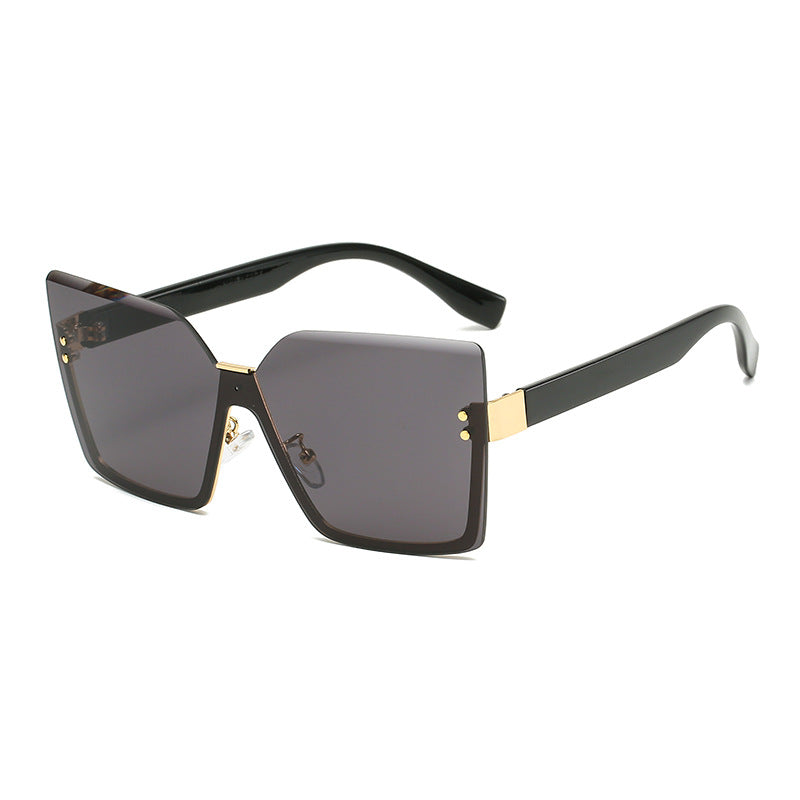 Women's Slim Half Frame Metal Sunglasses for Beach Party