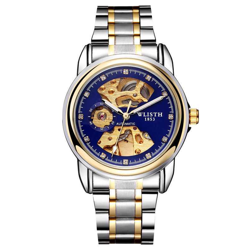 Mechanical Watch with Transparent Hollow Design