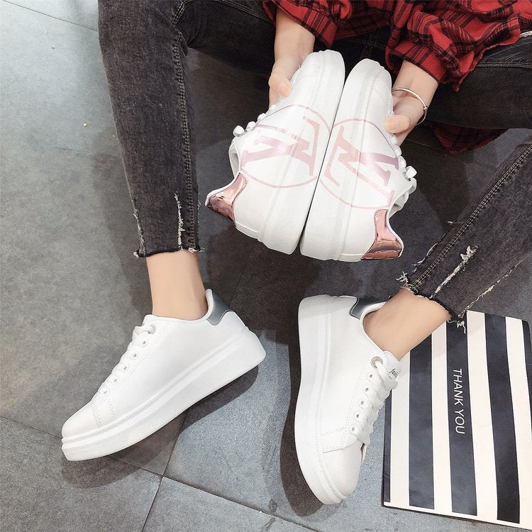 Autumn New Women's Korean Style Thick-Soled Sneakers