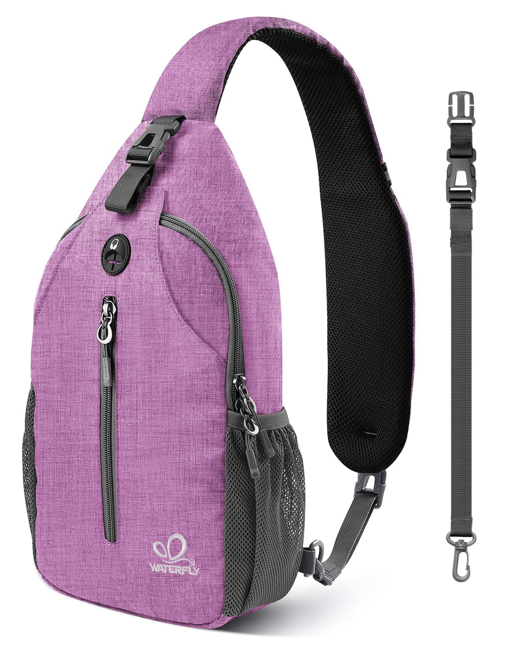WATERFLY Small Hiking Sling Backpack: Crossbody Sling Bag Chest Bag Daypack for Women with Skin-Friendly Shoulder Strap
