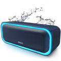DOSS SoundBox Pro Bluetooth Speaker with 20W Stereo Sound Active Extra Bass IPX6 Waterproof TWS Pairing Multi-Colors Lights 20H Playtime Portable for Beach Outdoor-Blue