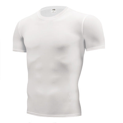 Men's Solid Color Stretch Casual Crew Neck T-Shirt