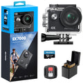 AKASO EK7000 4K30fps Action Camera with 64GB MicroSDXC U3 Memory Card 131ft Waterproof Camera with EIS 4X Zoom Remote Control Ultra HD 20MP Underwater Camera with Accessories Kit