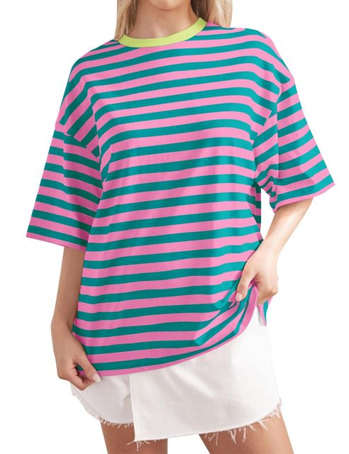 2024 Women's Summer Casual Striped Print T-Shirt