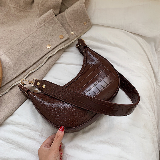 Vintage French Crocodile Pattern Handbag for Women