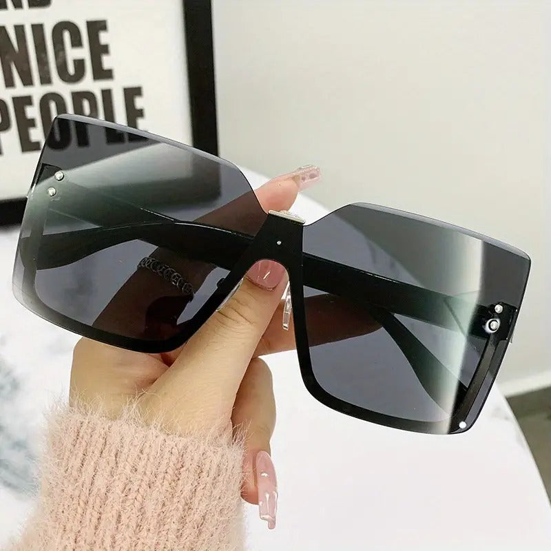 Slim Half-Frame Metal Sunglasses for Women